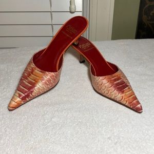 NEW Melina leather and snake skin shoes